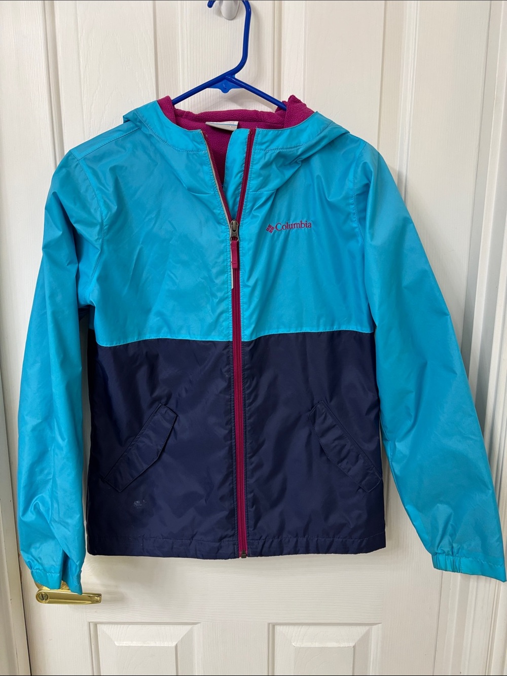 Columbia Colorblock Kids Waterproof Hooded Jacket size large